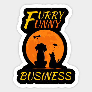 Furry funny business Sticker